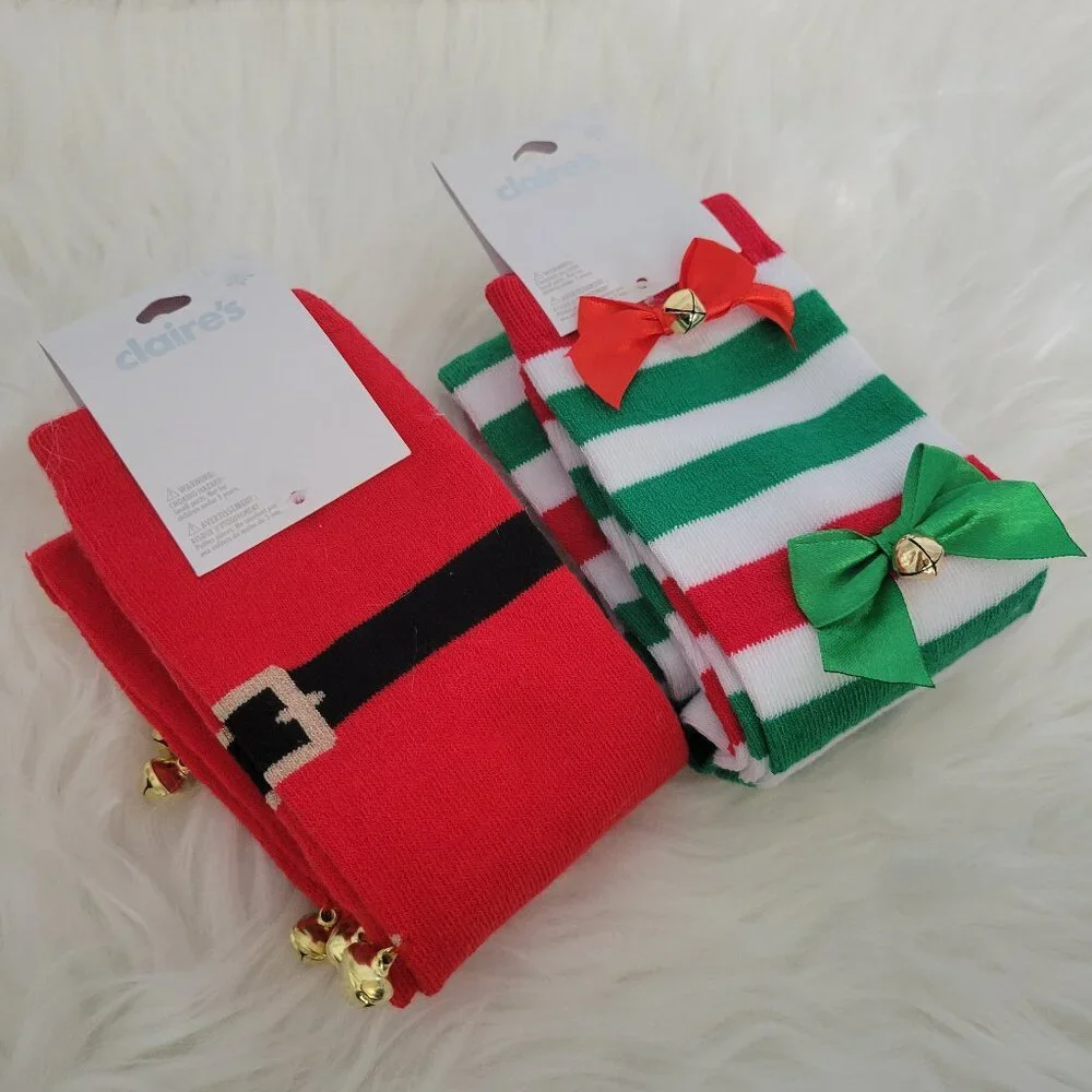 Claire's Christmas Over-the-Knee Socks Set
